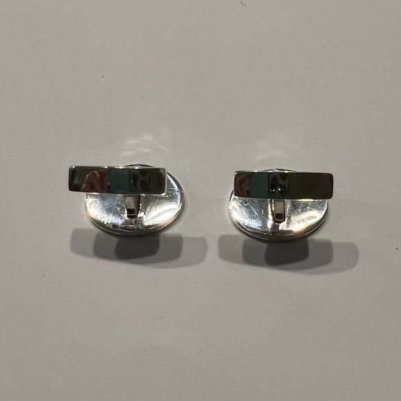 TIFFANY & CO 14K GOLD SILVER WOVEN BASKET WEAVE CUFFLINKS AND TIE BAR - Picture 10 of 15